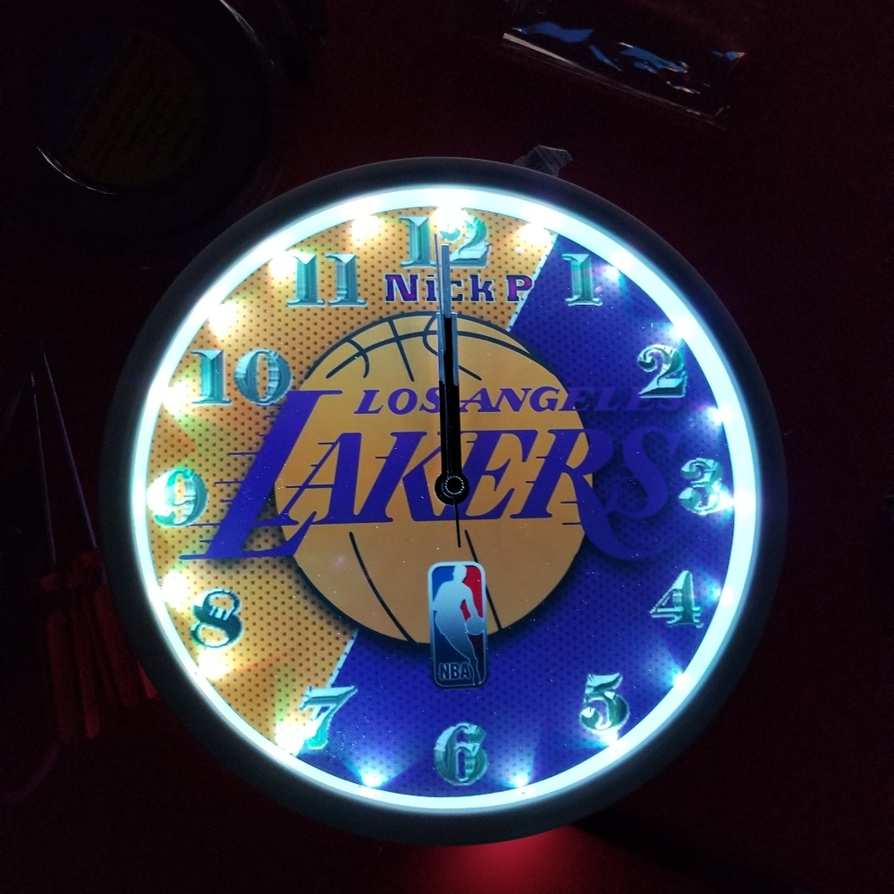 LA Lakers led lights clock